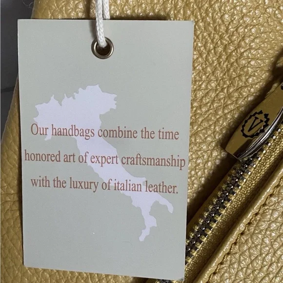 NWT VALENTINA 🇮🇹 MADE IN ITALY SLING BAG BACKPACK  MUSTARD YELLOW - Picture 15 of 15